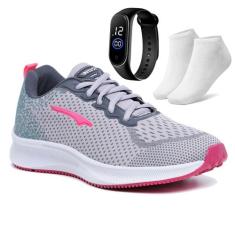 Kit Tenis Feminino de Caminhada Academia com Relógio e Meia - Polo RDW