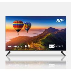 Smart TV LED 50&quot; 4K HQ Conversor Digital Externo 3 HDMI 2 USB WI-FI Android 11 Design Slim