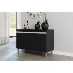 Balcão de Cozinha C/ Tampo Manu 120cm Cor Preto - AJL Móveis