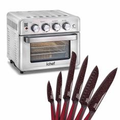 Airfryer + Forno Ichef Ovenfryer Max 26L e Conjunto de 6 Facas Special Cut Vermelha