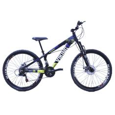 Bicicleta Viking X Tuff 25/30 Aro 26 Freio A Disco 21v Cambios Importados Preto Amarelo