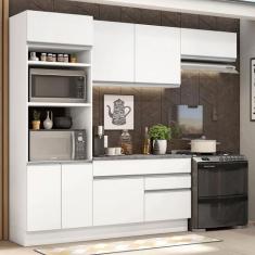 Armário de Cozinha Completa 270cm Branco Glamy Madesa 14, Branco