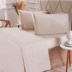 Jogo de Cama Solteiro 200 Fios Liso 3 Pçs 90x190x35