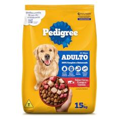 Ração Pedigree Carne Frango e Cereais Cães Adultos Raças Médias e Grandes 15 kg