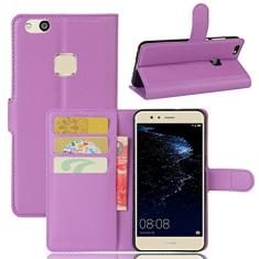 Capa carteira para Huawei P10 Lite, capa carteira flip de couro PU premium com compartimento para cartão, suporte e fecho magnético [capa interna à prova de choque de TPU] Compatível com Huawei P10