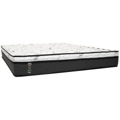 Colchão de Casal Castor New Alfa One com Molejo Tecnopedic, Euro Pillow e Revestimento em Malha 24x138x188cm - Cinza/Branco