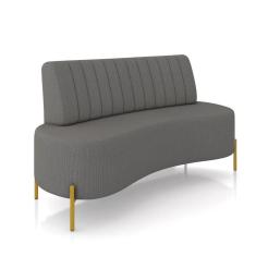 Sofá 2 Lugares Living 160cm Pé Ferro Dourado Maraú Linho K01 - D`Rossi