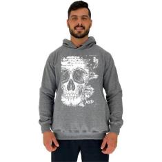 Blusa Moletom Tradicional Com Touca MXD Conceito Scribble Skull, Mascu
