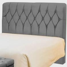 Cabeceira de Cama Box Casal 140cm Istambul Suede Cinza - ds Estofados