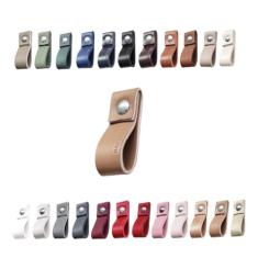 Kit com 12 Puxadores Dobi Parafuso para Móveis Armário Guarda Roupa Gaveta Porta Baús Caixas Bandeja Cesto Tábua - Cor Textura de Couro…