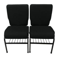 02 Cadeiras Para Igrejas C/ Porta Biblía E Porta Cálice Preto