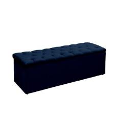 Recamier Sapateira Lana Para Cama Box Casal 140 CM - Sv Decor, Azul Ma
