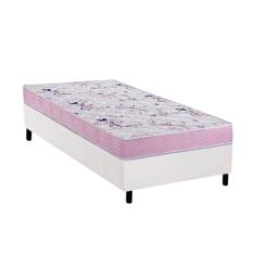 Cama Box Solteiro: Colchão Espuma D33 Ortobom Physical Hiper Resistente 17 + Base Crc Courano White (78x188)
