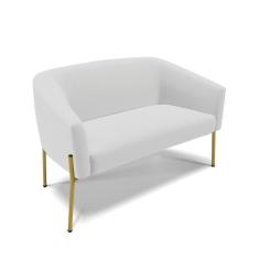 Sofá Namoradeira 2 Lugares Pé De Ferro Dourado Stella Linho D03 - D'rossi Cor A05 Cinza