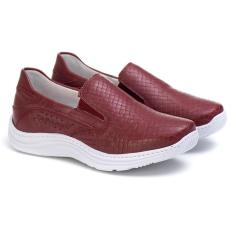 Tênis Sapatênis Casual Feminino Slip em Couro-Feminino