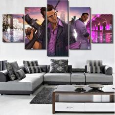 Quadro Decorativos GTA com 5 peças 130x65