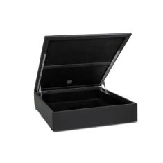 Cama Box Baú Blindado Viúva NK Camas Sintético Cinza 49x128x188