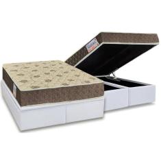 Cama Box Baú Queen: Colchão Anatômico Orthoflex D33 / EP Matera + Base CRC Courano White(158x198)