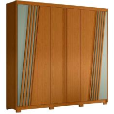 Guarda Roupa Ouro Verde Quarto Com 6 Portas e 4 Gavetas