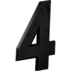MetalCromo Número Residencial 3D"4" Plástico ABS Preto