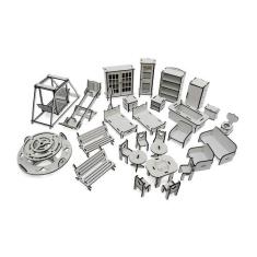 Kit Casa Bonecas Decor Mirian Princesa 29 Moveis P+B Darama