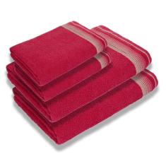 Jogo De Toalhas Luxury Soft Beka 360 G m² 2 Banho + 2 Rosto Luxo Cereja