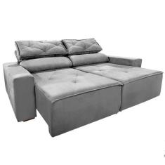 Sofá Retrátil Reclinável 1,50m Cinza  Super Conforto, Ideal para Sala 