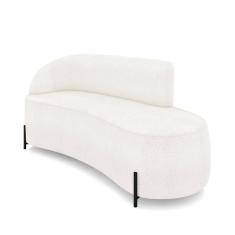 Sofá 3 Lugares Orgânico 180cm Pé Ferro Preto Morgan Bouclê Off White D03 - D`rossi