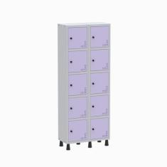 Armário Locker Guarda Volume Aço Light 10 portas 69x179,5cm - Pandin M