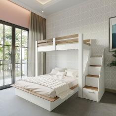 Beliche Casal Family Star Plus Casatema Branco/Amadeirado Montana Perfect Wood