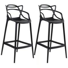 Conjunto C-2 Banquetas Médias Masters Allegra - 66 Cm - Preto