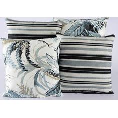 Kit Com 4 Capas Para Almofadas Decorativas De Sofá 40x40 Azul