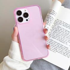 Capa de telefone transparente colorida para iPhone 14 13 12 11 Pro Max XR XS X 8 7 Plus SE 3 Mini capa traseira à prova de choque de silicone macio, rosa, para iPhone 11 Pro