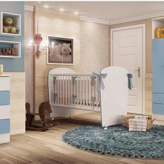 Berço Infantil 6900 Siena Móveis Branco/Azul