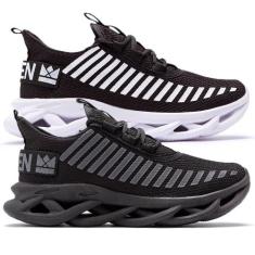 Kit 2 - Tênis masculino Macio Corrida Academia Esporte - Oldsen, Preto