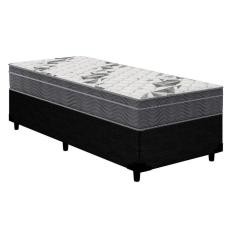 Cama Box Solteiro: Colchão Anatômico Ortobom D33/Ep Airtech 100 + Base Crc Courano Black(88X188)