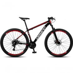 Bicicleta Aro 29 Dropp Sw 24 Vel Câmbio Shimano Quadro Alumínio Mtb Preto+Vermelho