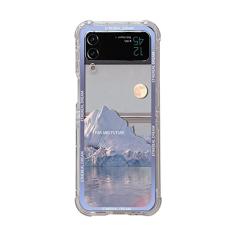Capa transparente para Samsung Z Flip 4 Cenário do pôr do sol Capa transparente para Samsung Galaxy Z Flip 3 5G ZFlip4 Capa traseira macia à prova de choque, C, para Samsung Z Flip 3