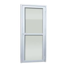 Porta de PVC 216x70cm Com 2 vidros  inferior temperado ITEC Brimak Branco