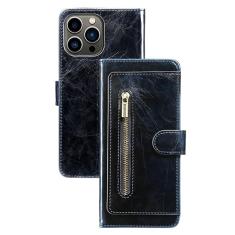 LXURY Capa flip para iPhone 14 Pro Max/14 Pro/14 Plus/14, capa de couro com fecho magnético com compartimento para cartão e suporte oculto, preta, 14 6,1 polegadas