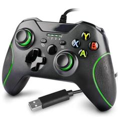 Controle Xbox One Com Fio Joystick Video Game Pc Gamer - Preto - Tyz