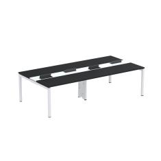 Mesa de Plataforma Dupla para 4 Pessoas Corporativa 140X140/4P PDC14/14/4P Preto/Branco