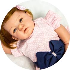 Boneca Reborn Menina Corpo de Pano + Enxoval