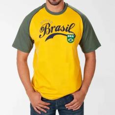 Camiseta do Brasill Adulto de Algodão - School-Masculino