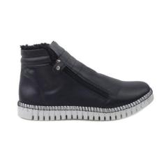 Tênis Bota Feminino Via Telli Preto Com Lã -1443-Feminino
