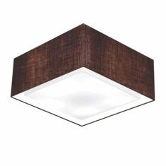 Plafon Quadrado Md-3039 Cúpula Em Tecido Dupla 25/50x35cm Caf