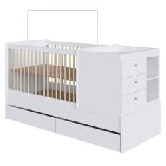 Berço Cama Multifuncional com Gavetões Branco