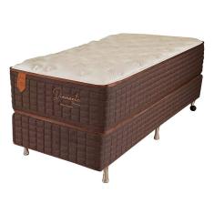 Cama Box Solteiro King (Box + Colchão) 96x23x67 Diamante Prorelax Pillow In - Marrom