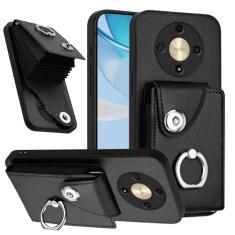 Kainevy Capa carteira para Honor Magic 6 Lite de couro fofa Honor Magic 6 Lite com suporte para cartão e anel de suporte, fecho magnético, capa protetora resistente à prova de choque de silicone e