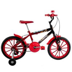 Bicicleta Infantil Aro 16 Kids cor Vermelha com Preto - Dalannio Bike
